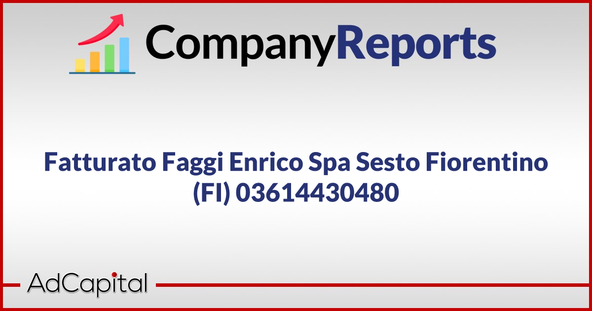 Fatturato Faggi Enrico Spa Sesto Fiorentino FI 03614430480